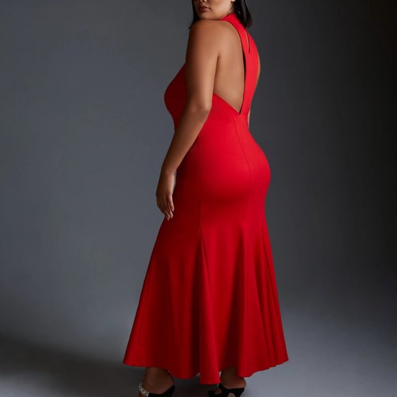 HTF Anthropologie Maeve Halter Midi Dress - Picture 7 of 9